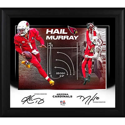Kyler Murray et DeAndre Hopkins Arizona Cardinals Collage de diagrammes de jeu Hail Murray encadré 15" x 17" - Signatures en fac-similé