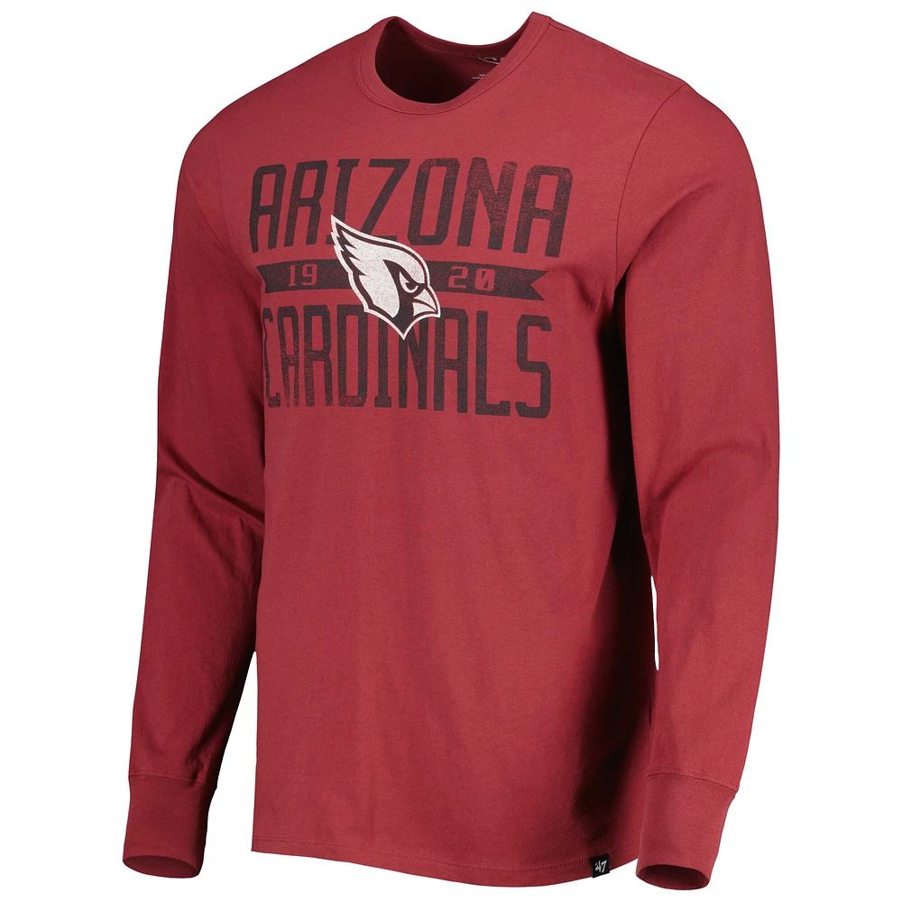 T-shirt à manches longues pour homme '47 Cardinal Arizona Cardinals Brand Wide Out Franklin