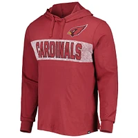 Men's '47 Cardinal Arizona Cardinals Field Franklin Hooded Long Sleeve T-Shirt