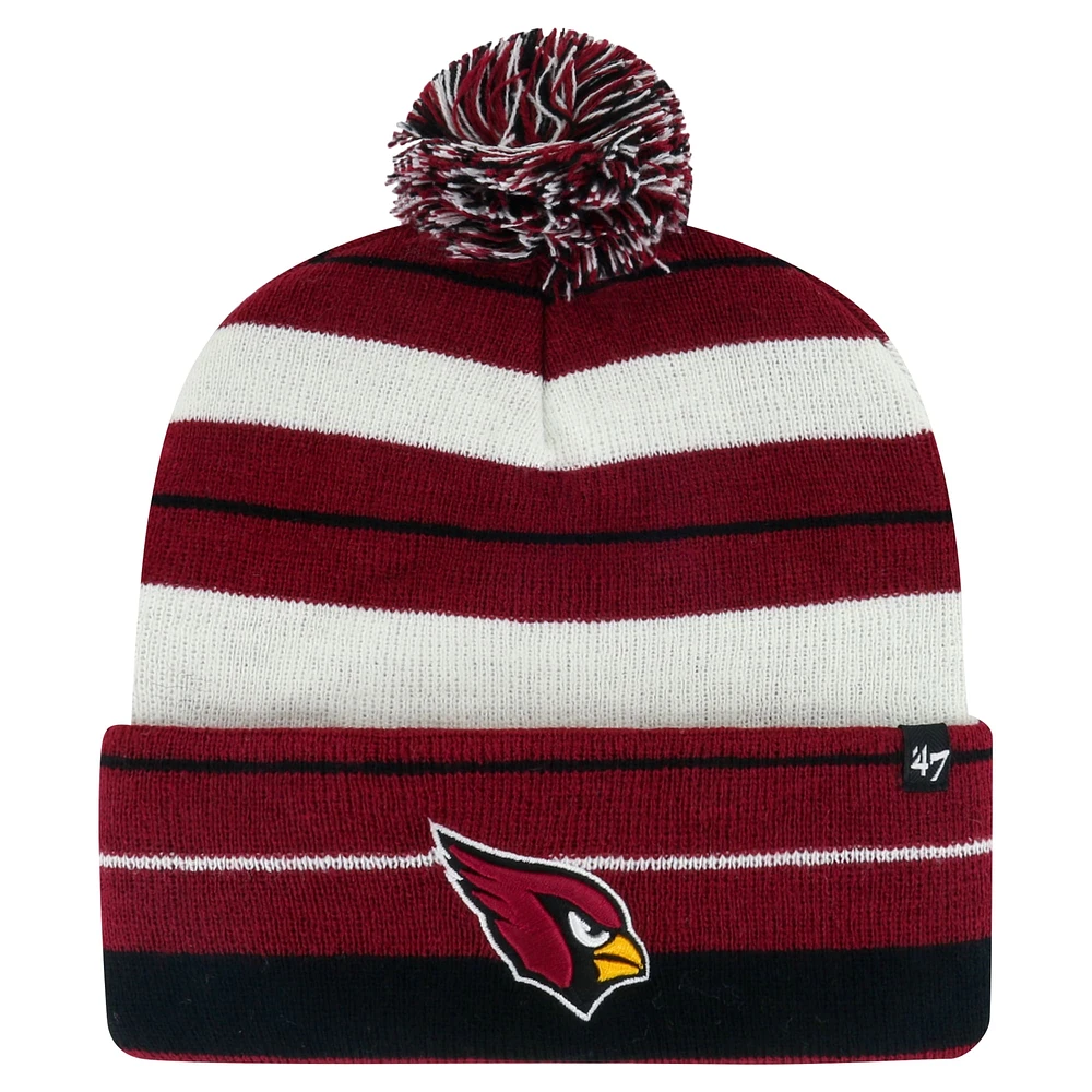 Bonnet en tricot à revers Powerline '47 Cardinal Arizona Cardinals pour femmes avec pompon