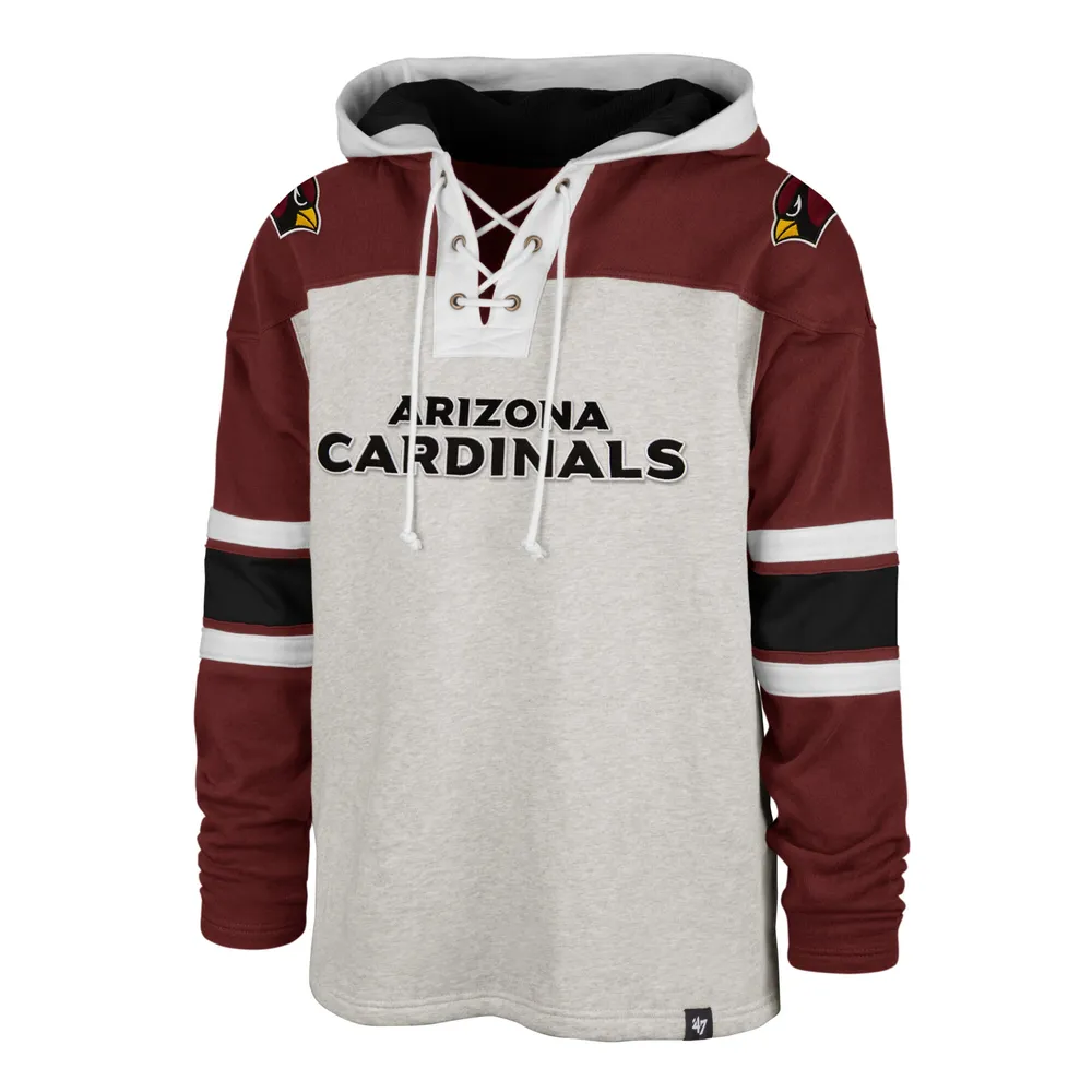 Chandail à lacets '47 Gray/Cardinal Arizona Cardinals Gridiron pour homme - capuchon