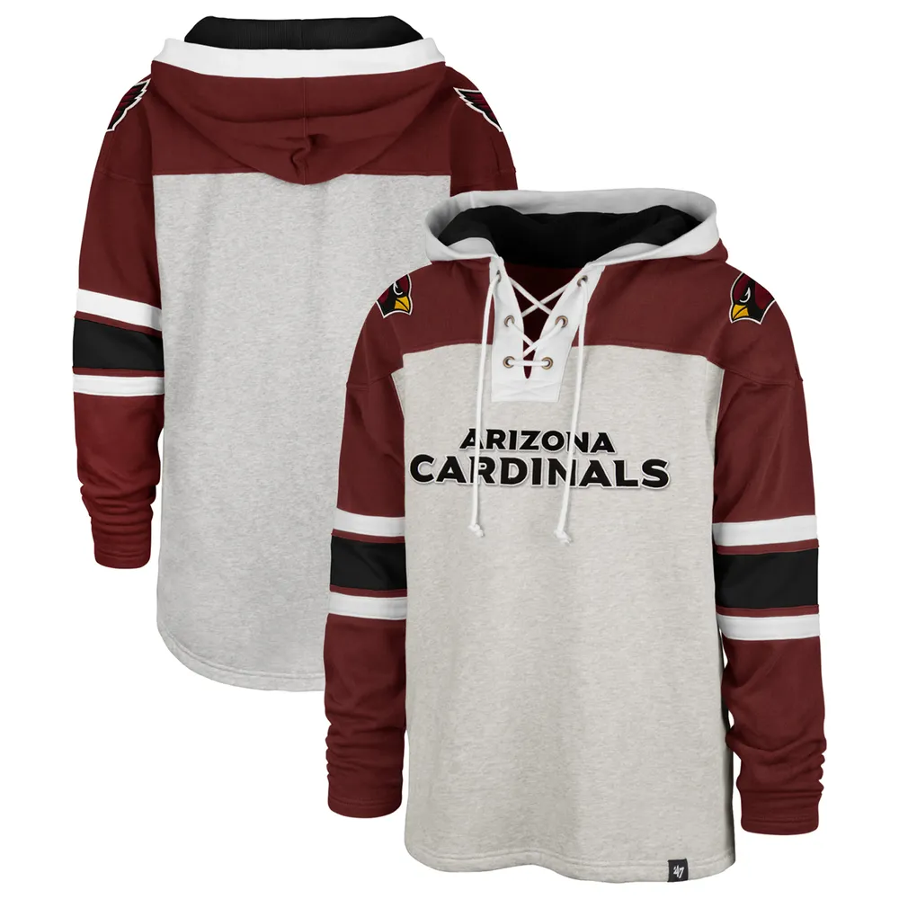 Chandail à lacets '47 Gray/Cardinal Arizona Cardinals Gridiron pour homme - capuchon