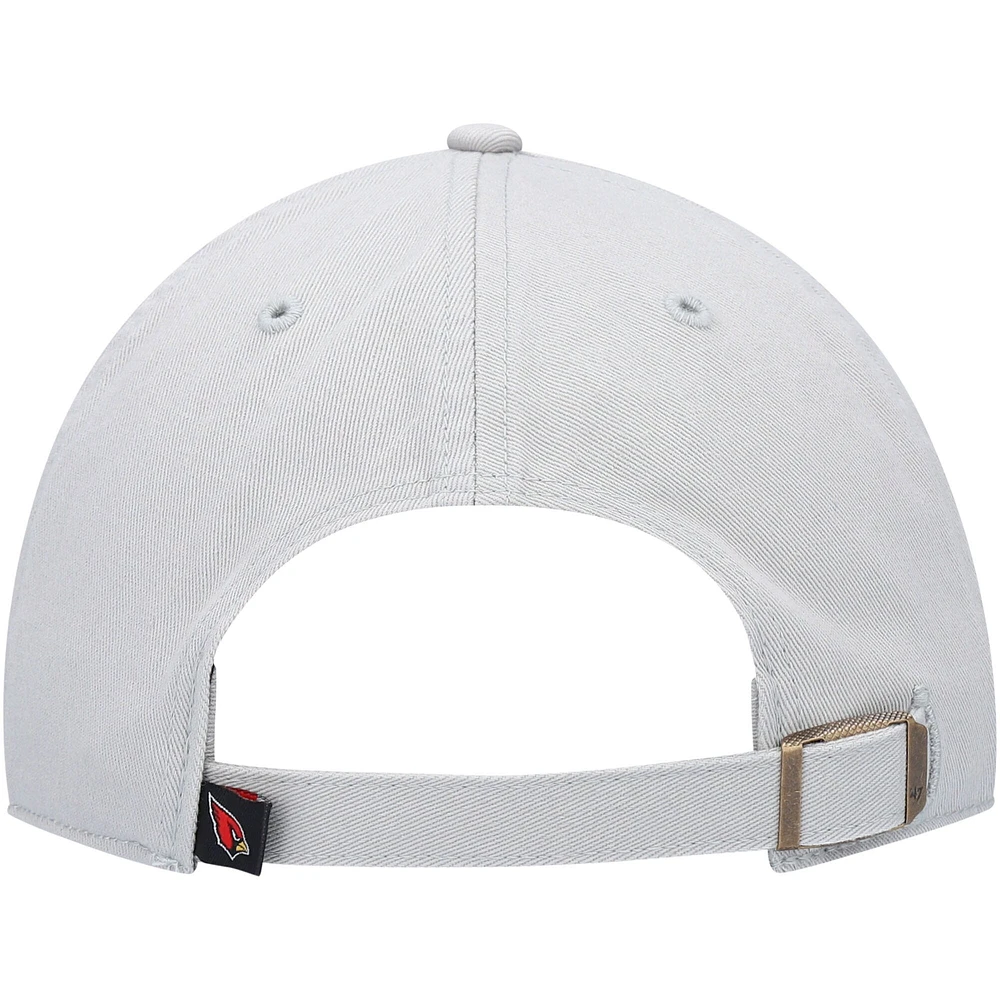 Men's '47 Gray Arizona Cardinals Clean Up Adjustable Hat