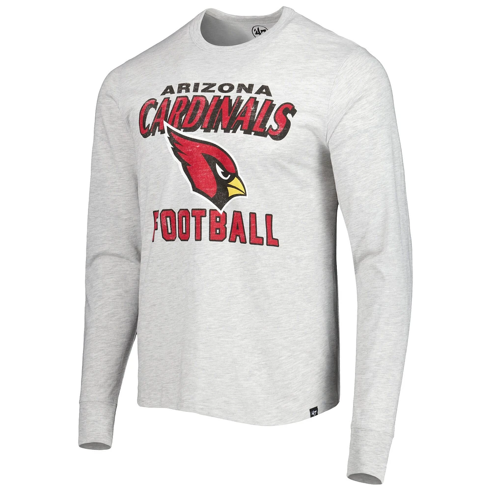 Men's '47 Heathered Gray Arizona Cardinals Dozer Franklin Long Sleeve T-Shirt