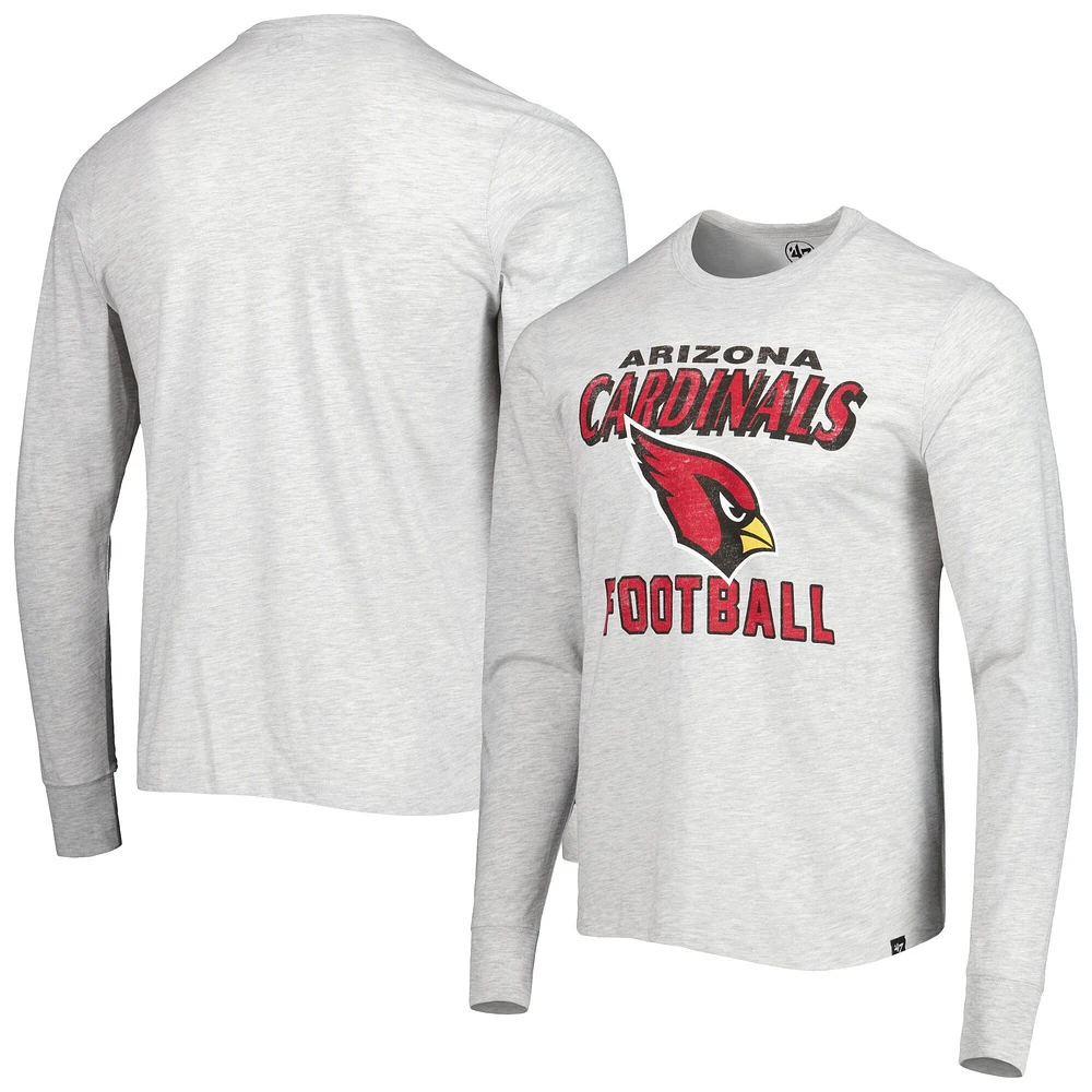 Men's '47 Heathered Gray Arizona Cardinals Dozer Franklin Long Sleeve T-Shirt