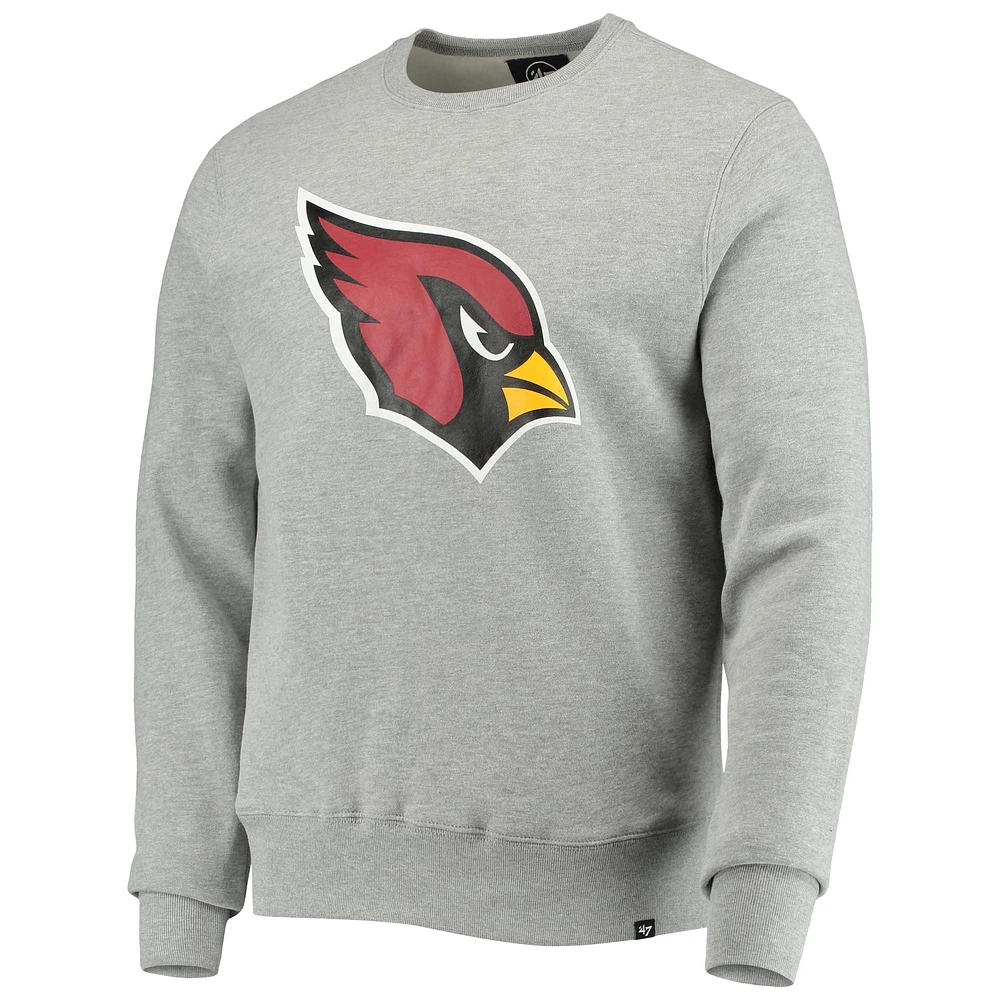 Men's '47 Heathered Gray Arizona Cardinals Imprint Headline Logo Pullover Sweatshirt