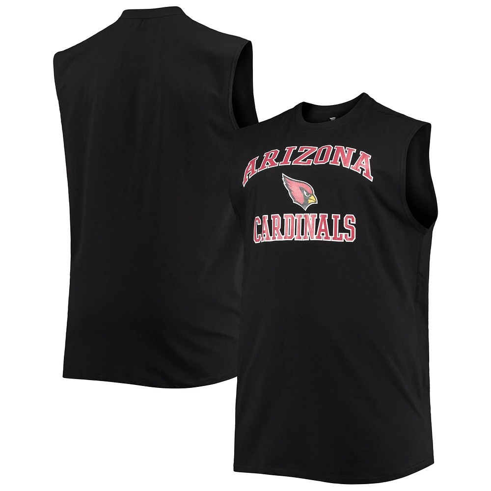 Débardeur noir Arizona Cardinals Big & Tall Muscle pour hommes