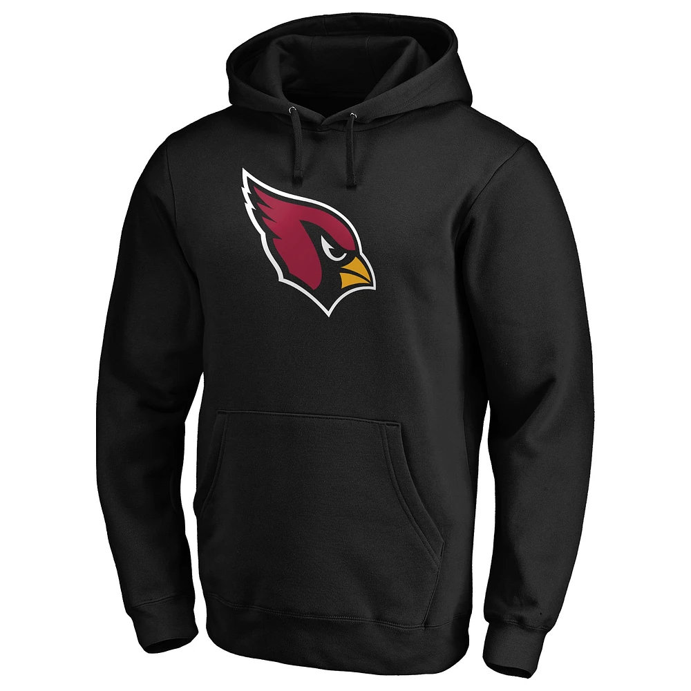 Men's Black Arizona Cardinals Primary Logo Fitted Pullover Hoodie