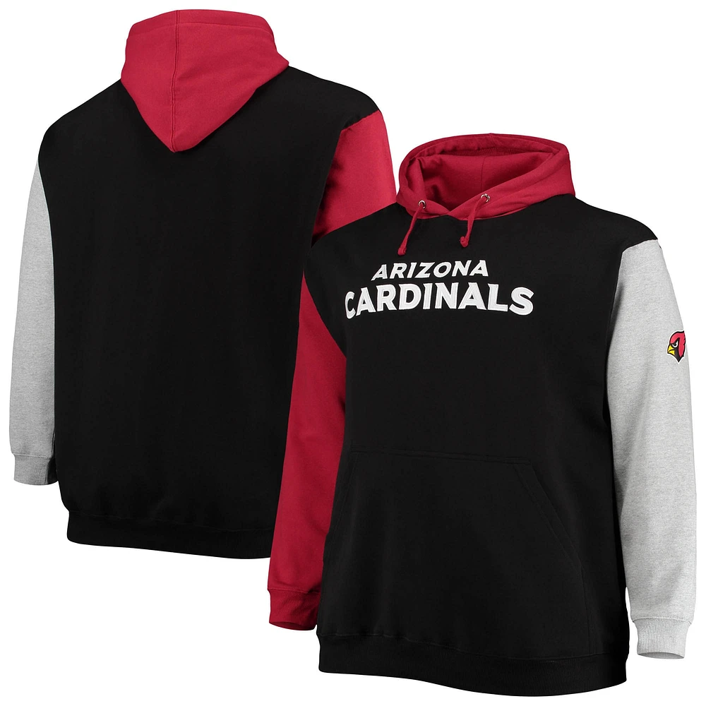 Sweat à capuche pour hommes Cardinal/Noir Arizona Cardinals Big & Tall