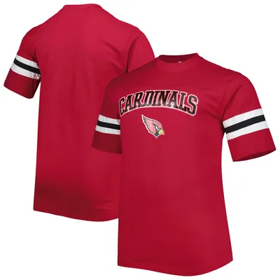 Men's Cardinal Arizona Cardinals Big & Tall Arm Stripe T-Shirt