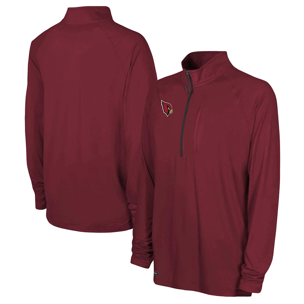 Men's Cardinal Arizona Cardinals Combine Authentic Raglan Quarter-Zip Top