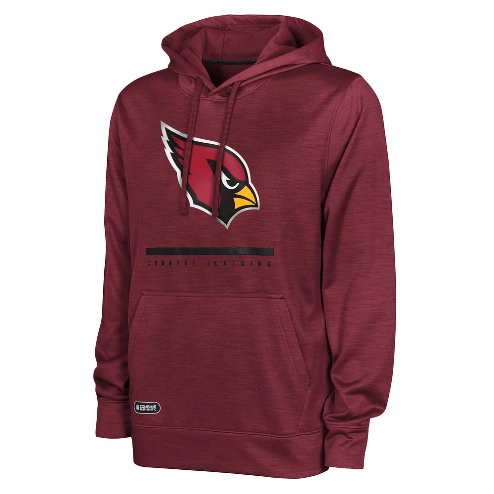 Men's Cardinal Arizona Cardinals Speed Drill Streak Pullover Hoodie