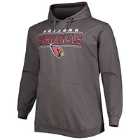 Sweat à capuche avec logo Big & Tall Arizona Cardinals gris anthracite pour homme