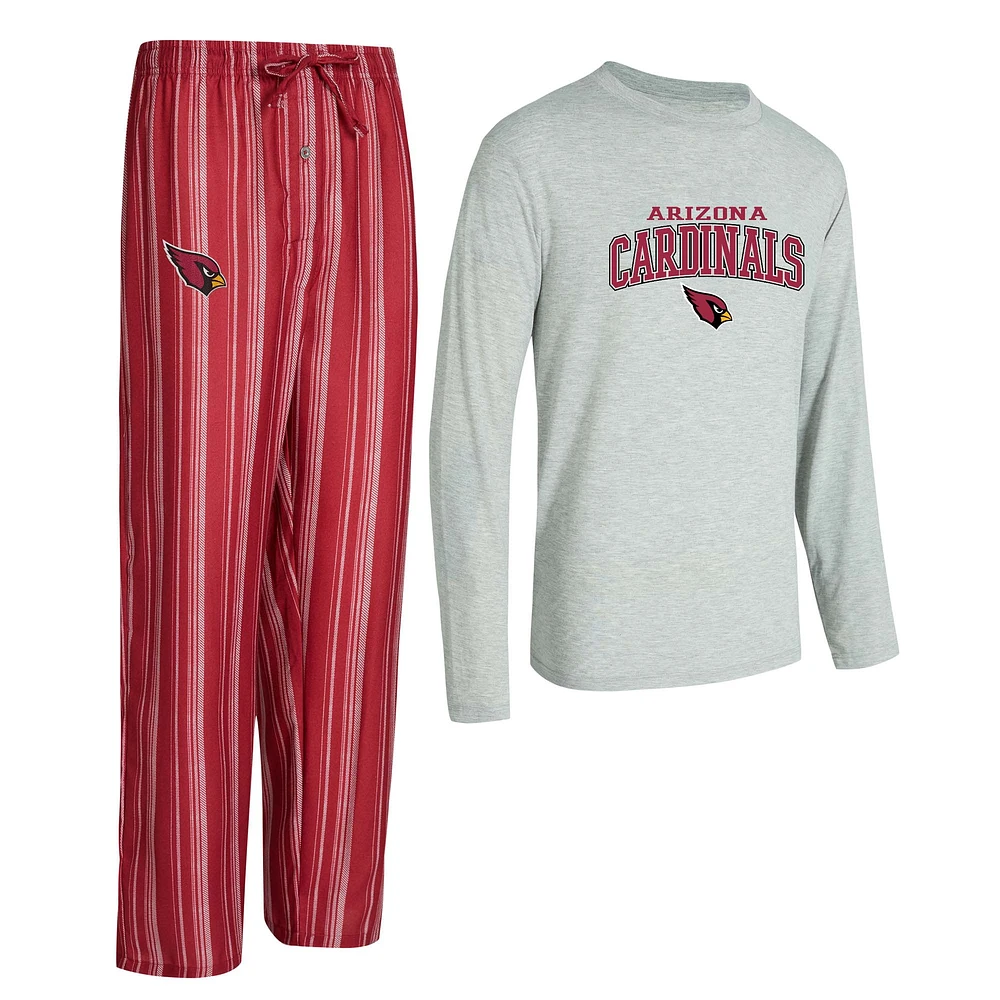 Ensemble de nuit pour homme Concepts Sport Arizona Cardinals Petition avec t-shirt à manches longues et pantalon