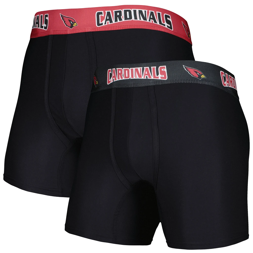 Men's Concepts Sport Black/Cardinal Arizona Cardinals 2-Pack Boxer Briefs Set