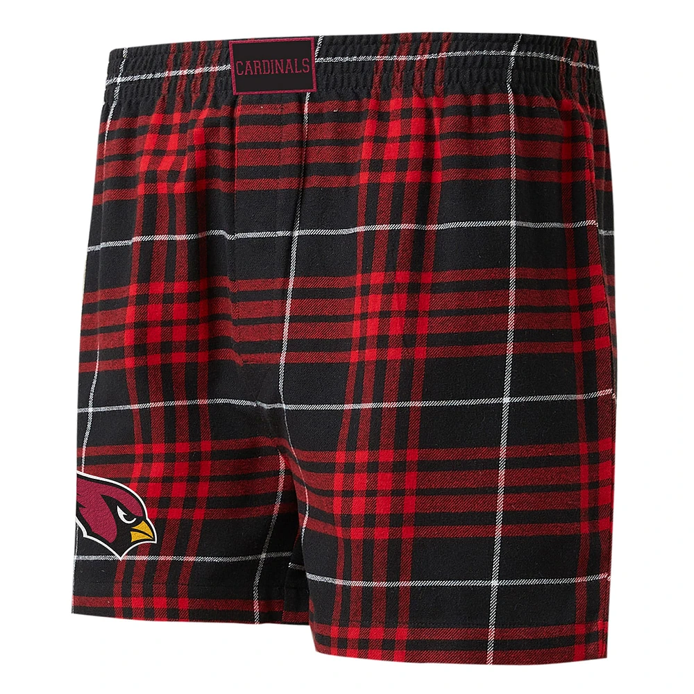 Boxer en flanelle Concord Concepts Sport pour hommes, noir/Cardinal Arizona Cardinals