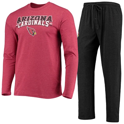 Concepts Sport T-shirt à manches longues et pantalon pour homme Noir/Cardinal Arizona Cardinals Meter