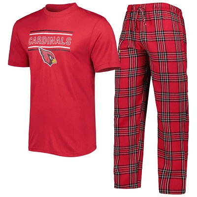 Concepts Sport Cardinal/Noir Arizona Cardinals Badge Haut et pantalon Ensemble de nuit