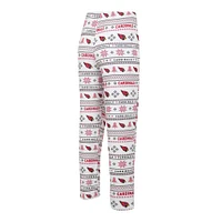 Men's Concepts Sport White/Cardinal Arizona Cardinals Tinsel Raglan Long Sleeve T-Shirt & Pants Sleep Set