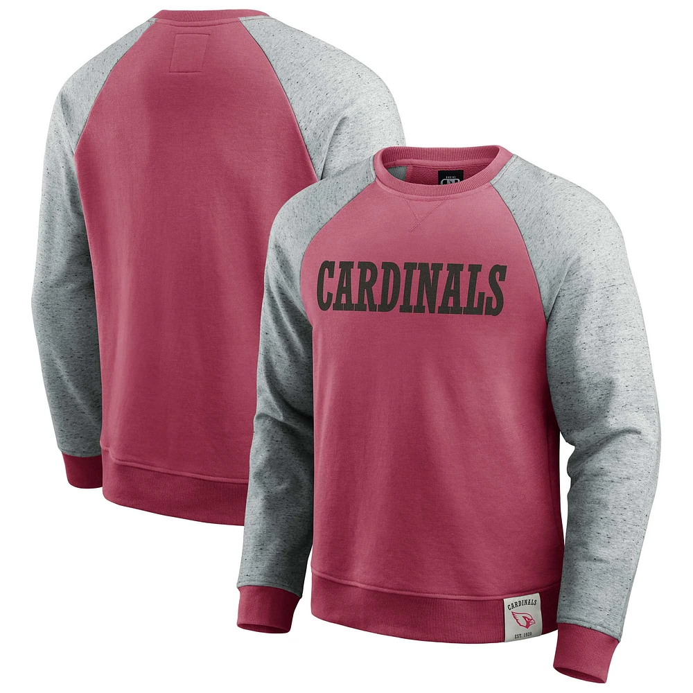 Men's Darius Rucker Collection by Fanatics Cardinal/Heather Gray Arizona Cardinals Colorblock Pullover Sweatshirt