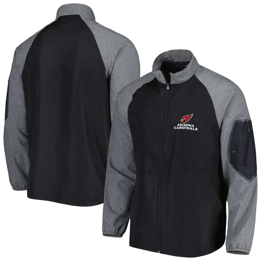 Dunbrooke Black Arizona Cardinals Hurricane Raglan Veste coupe-vent entièrement zippée pour homme