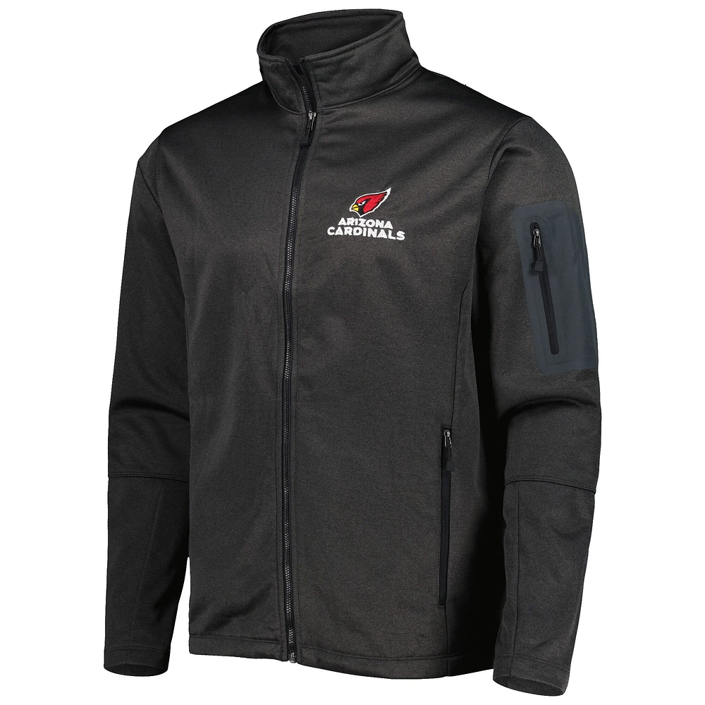 Men's Dunbrooke Heather Black Arizona Cardinals Freestyle Coated Tech Fleece Full-Zip Jacket