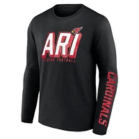 T-shirt à manches longues Fanatics pour hommes, noir, Arizona Cardinals