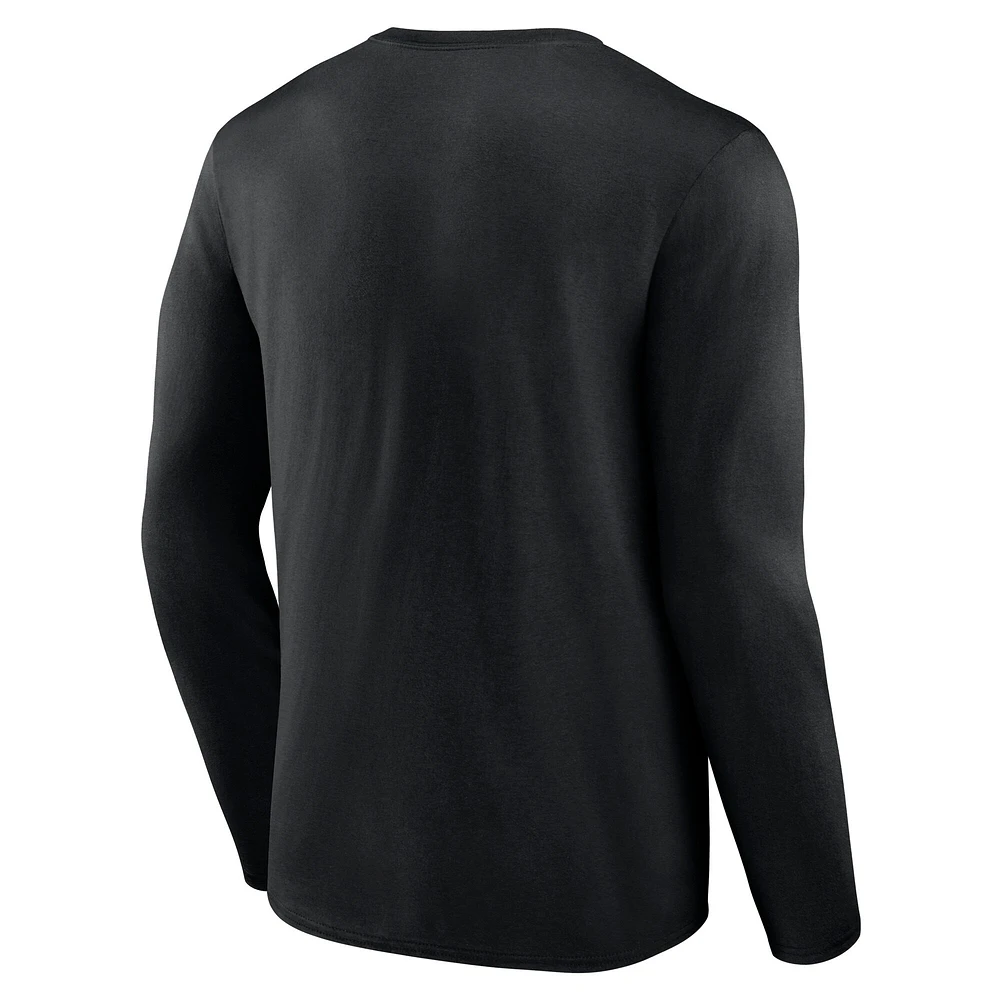 T-shirt à manches longues Fanatics pour hommes, noir, Arizona Cardinals