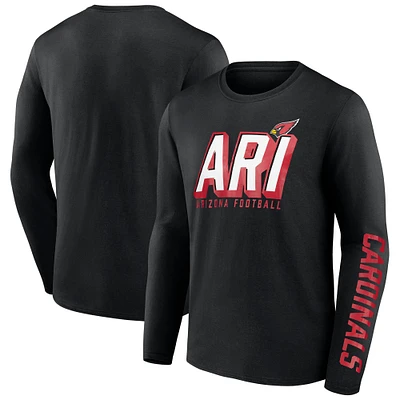 T-shirt à manches longues Fanatics pour hommes, noir, Arizona Cardinals