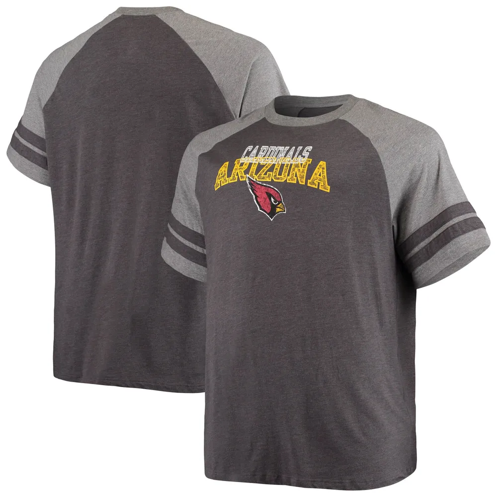 Lids Arizona Cardinals Fanatics Branded Big & Tall Two-Stripe Tri-Blend  Raglan T-Shirt - Charcoal/Heathered Gray