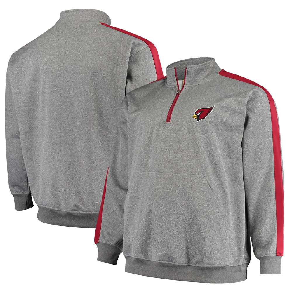 Lids Arizona Cardinals Big & Tall Fleece Raglan Full-Zip Hoodie Jacket -  Heather Gray