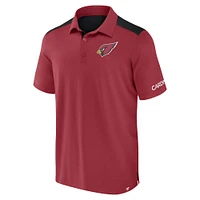 Men's Fanatics  Cardinal/Black Arizona Cardinals Colorblock Polo