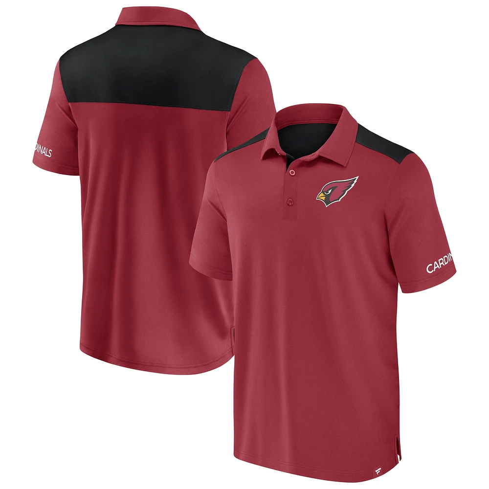 Men's Fanatics  Cardinal/Black Arizona Cardinals Colorblock Polo