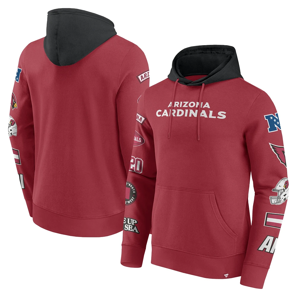 Sweat à capuche patchs Cardinal/Black Arizona Cardinals Fanatics pour hommes