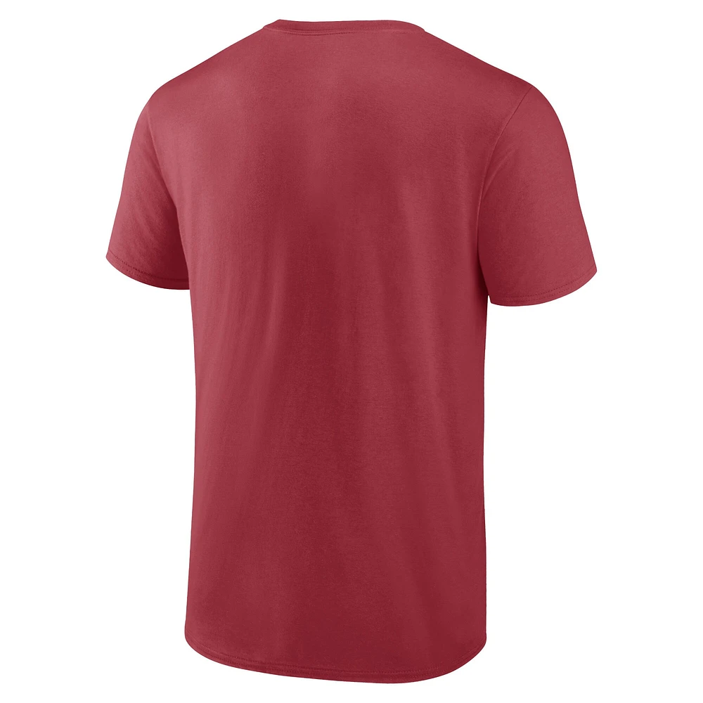 Pack de deux t-shirts à manches longues et courtes Fanatics Cardinal/White Arizona Cardinals pour hommes