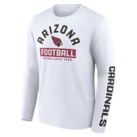 Pack de deux t-shirts à manches longues et courtes Fanatics Cardinal/White Arizona Cardinals pour hommes