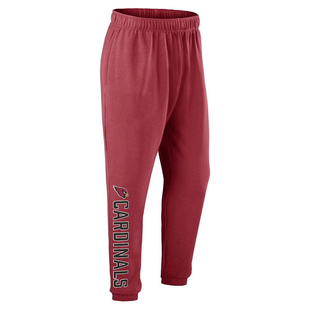 Pantalon de survêtement en polaire Fanatics Cardinal Arizona Cardinals Chop Block pour hommes