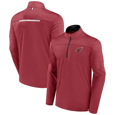 Haut à demi-zip Fanatics Cardinal Arizona Cardinals Defender pour hommes