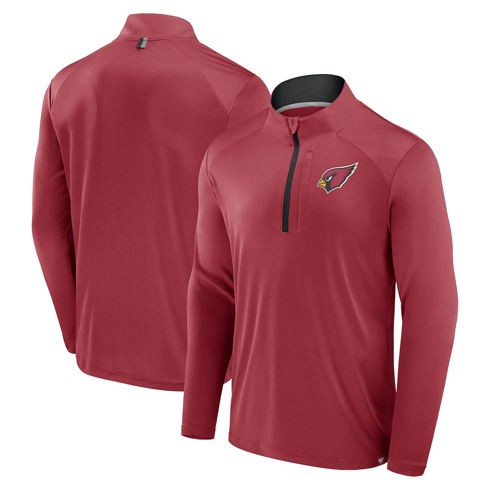 Veste à manches longues et fermeture éclair quart de tour pour homme Fanatics Cardinal Arizona Cardinals Defender