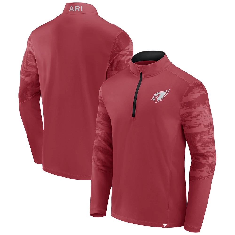 Sweat-shirt à glissière quart de tour pour hommes Fanatics Cardinal Arizona Cardinals Defender