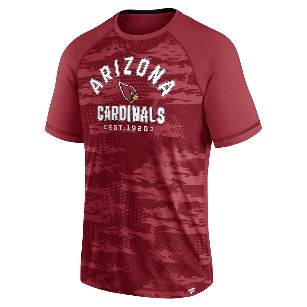 T-shirt Fanatics Cardinal Arizona Cardinals Hail Mary Raglan pour hommes