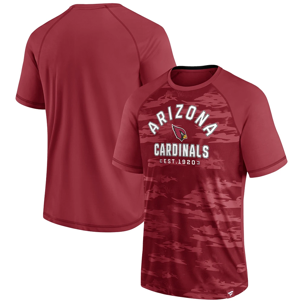 T-shirt Fanatics Cardinal Arizona Cardinals Hail Mary Raglan pour hommes