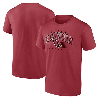 T-shirt Fanatics Cardinal Arizona Cardinals Line Clash pour hommes