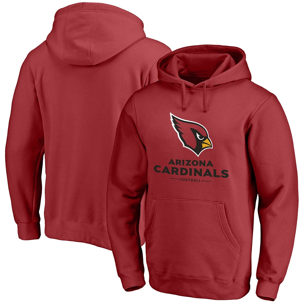 Sweat à capuche ajusté avec logo Fanatics Cardinal Arizona Cardinals pour hommes