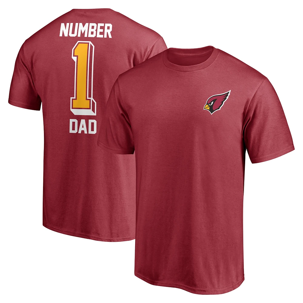 Men's Fanatics Cardinal Arizona Cardinals #1 Dad T-Shirt