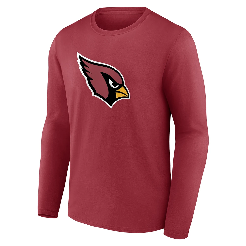 Men's Fanatics Cardinal Arizona Cardinals Primary Logo Long Sleeve T-Shirt