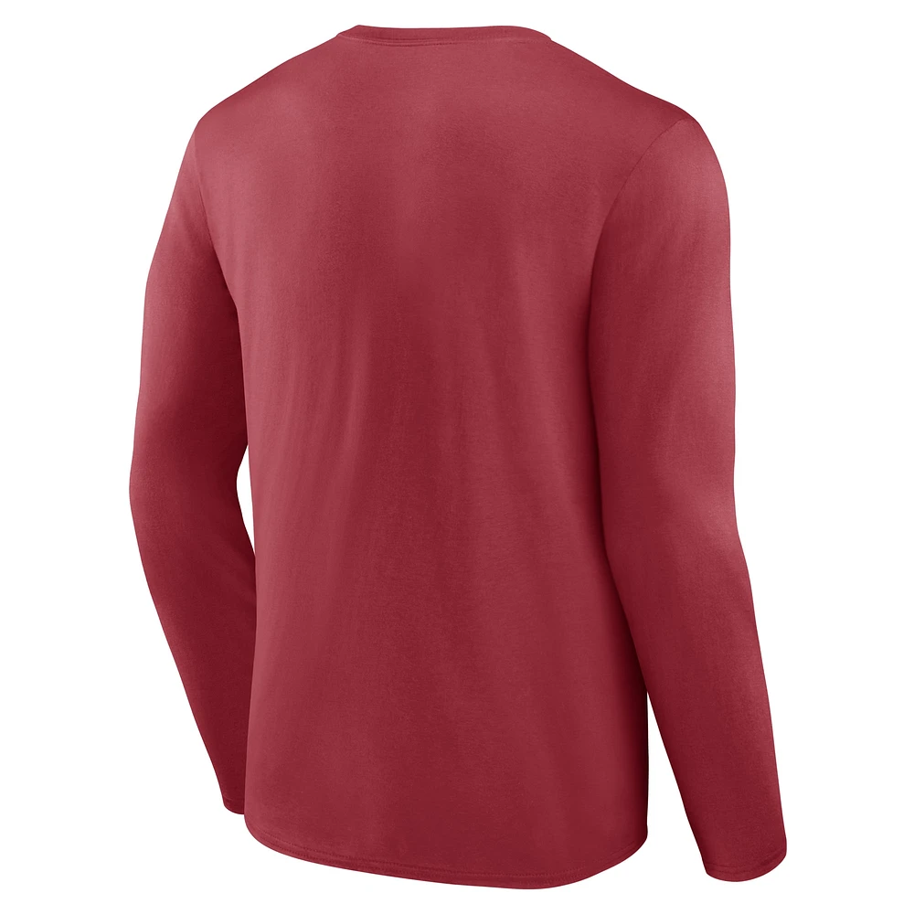 Men's Fanatics Cardinal Arizona Cardinals Primary Logo Long Sleeve T-Shirt