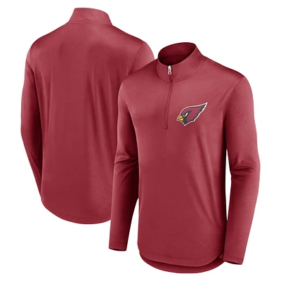 Men's Fanatics Cardinal Arizona Cardinals Quarterback Quarter-Zip Top