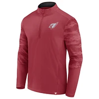 Men's Fanatics Cardinal Arizona Cardinals Ringer Quarter-Zip Jacket