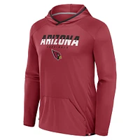 Men's Fanatics Cardinal Arizona Cardinals Transitional Defender Hoodie Long Sleeve T-Shirt